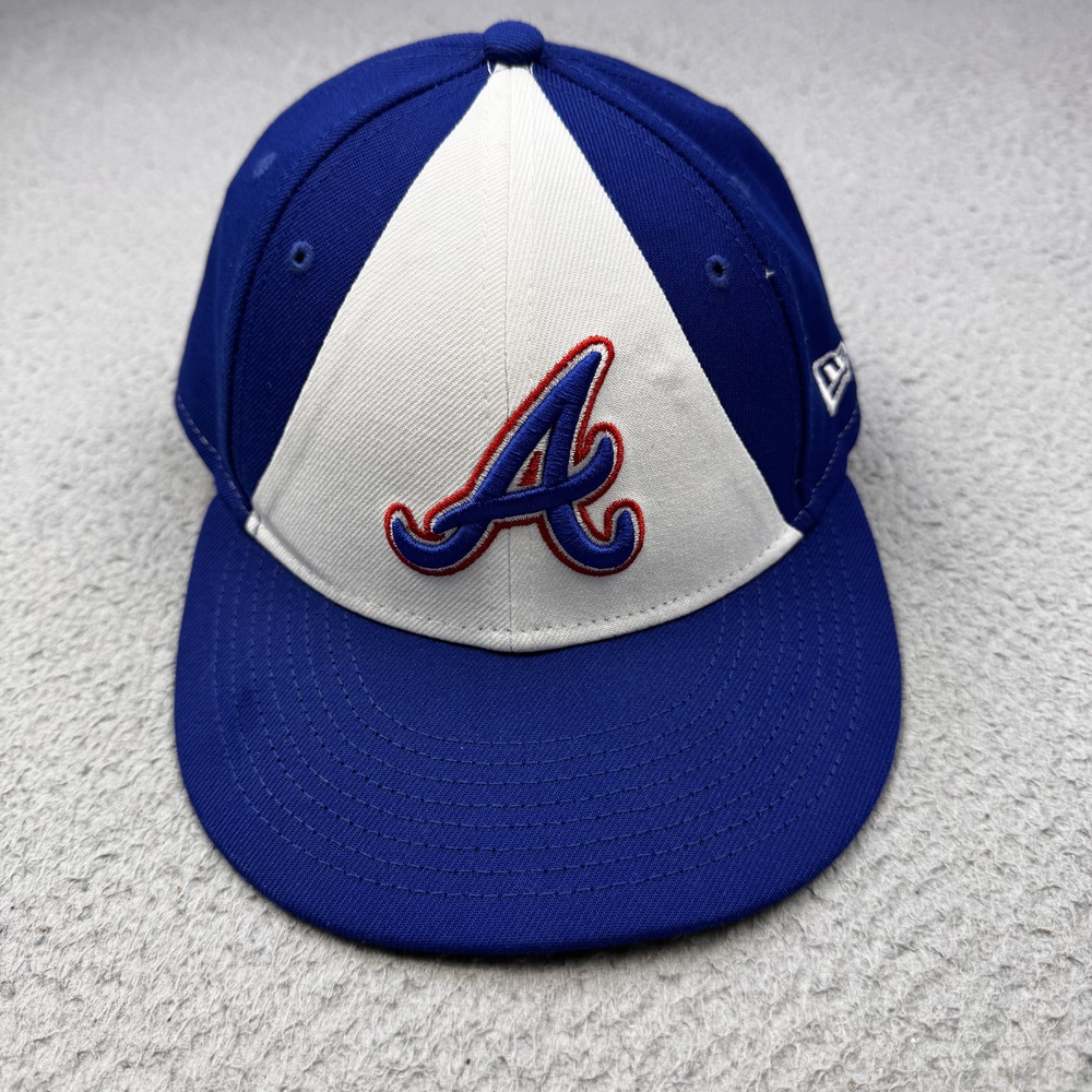 Atlanta Braves Hat Cap Fitted Mens 7 1/8 MLB Baseball Keep Swinging New Era